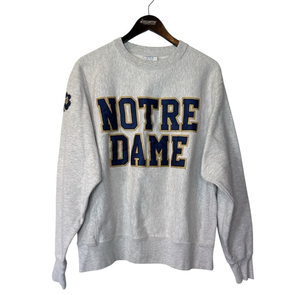 Vintage Champion Reverse Weave Notre Dame Sweatshirt M Gray - Picture 1 of 7